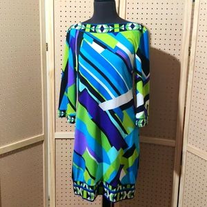 Colorful geometric print dress